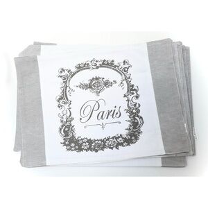 Set of 6 fabric placemats Vintage Paris print dinner serving home decor cottage